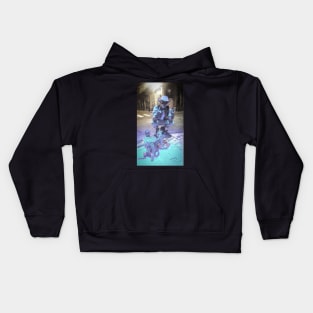 Rocking man on dog Kids Hoodie